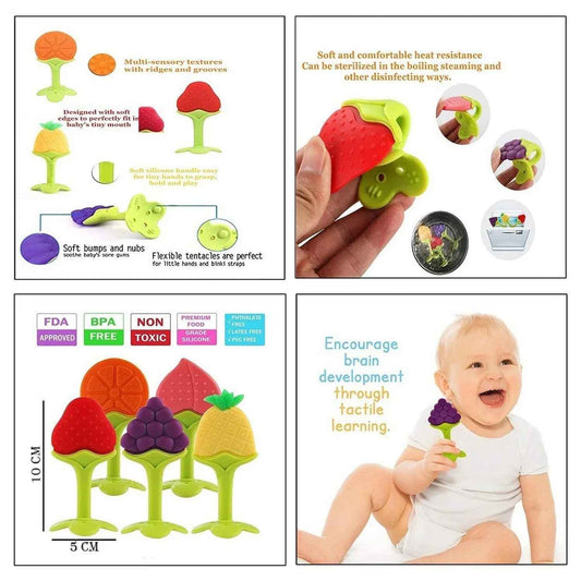 4490 Silicone Fruit Shape Teether Toy Food Grade Silicon Teether Use For Baby Toddlers Infants Children - Zidbik
