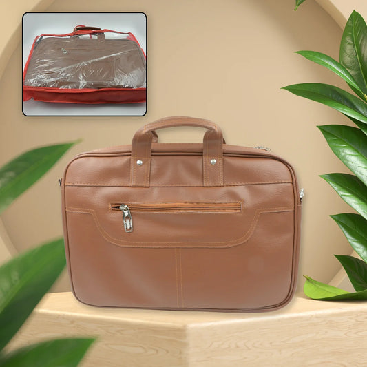 12573 Multipurpose Bag Shoulder Side Bag Office Laptop Faux Leather Executive Formal Laptop Macbook Messenger Office Travel Business Shoulder Hand Sling Bag For Men Women With Multiple Compartments - Zidbik