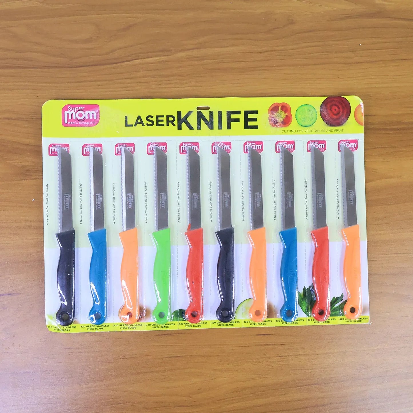 Supermom Stainless Steel Kitchen Laser Knife (10 Pc Set) - Zidbik