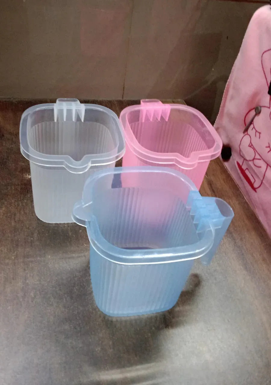 Plastic Square Transparent Bath Water Mug (1 Pc 1000 Ml Mix Color) - Zidbik