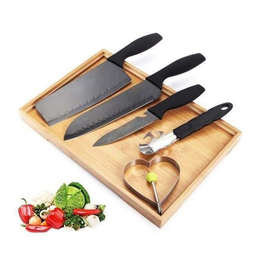 5910 5-piece Forged Kitchen Chef Cutlery Stainless Steel Knife Set Chopping Knife Chef Knife Utility Knife Butcher Knife (5pc) - Zidbik