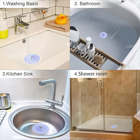 Creative 2-in-1 Blue Silicone Sewer Sink Sealer Cover Drainer (Multicolour 1 Pc) - Zidbik