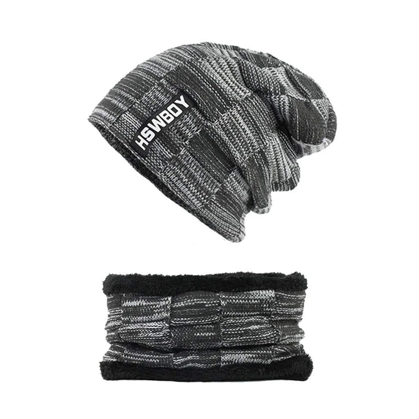 6066 Ultra Soft Unisex Woollen Beanie Cap Plus Muffler Scarf - Zidbik