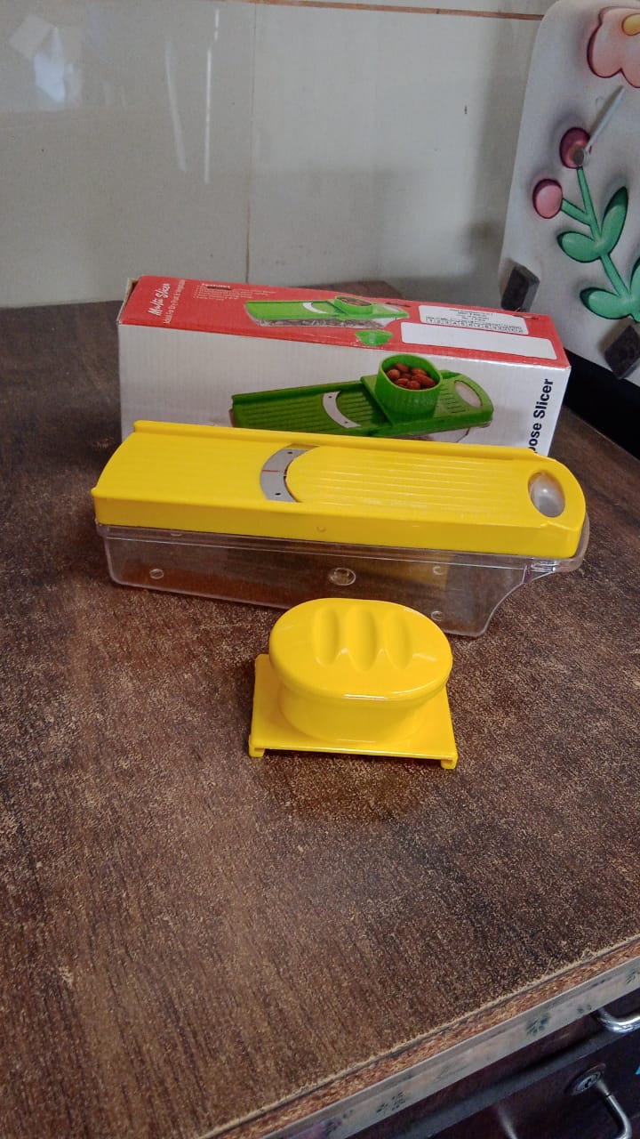 Big Multipurpose Vegetable And Fruit Slicer (Yellow 1 Pc) - Zidbik