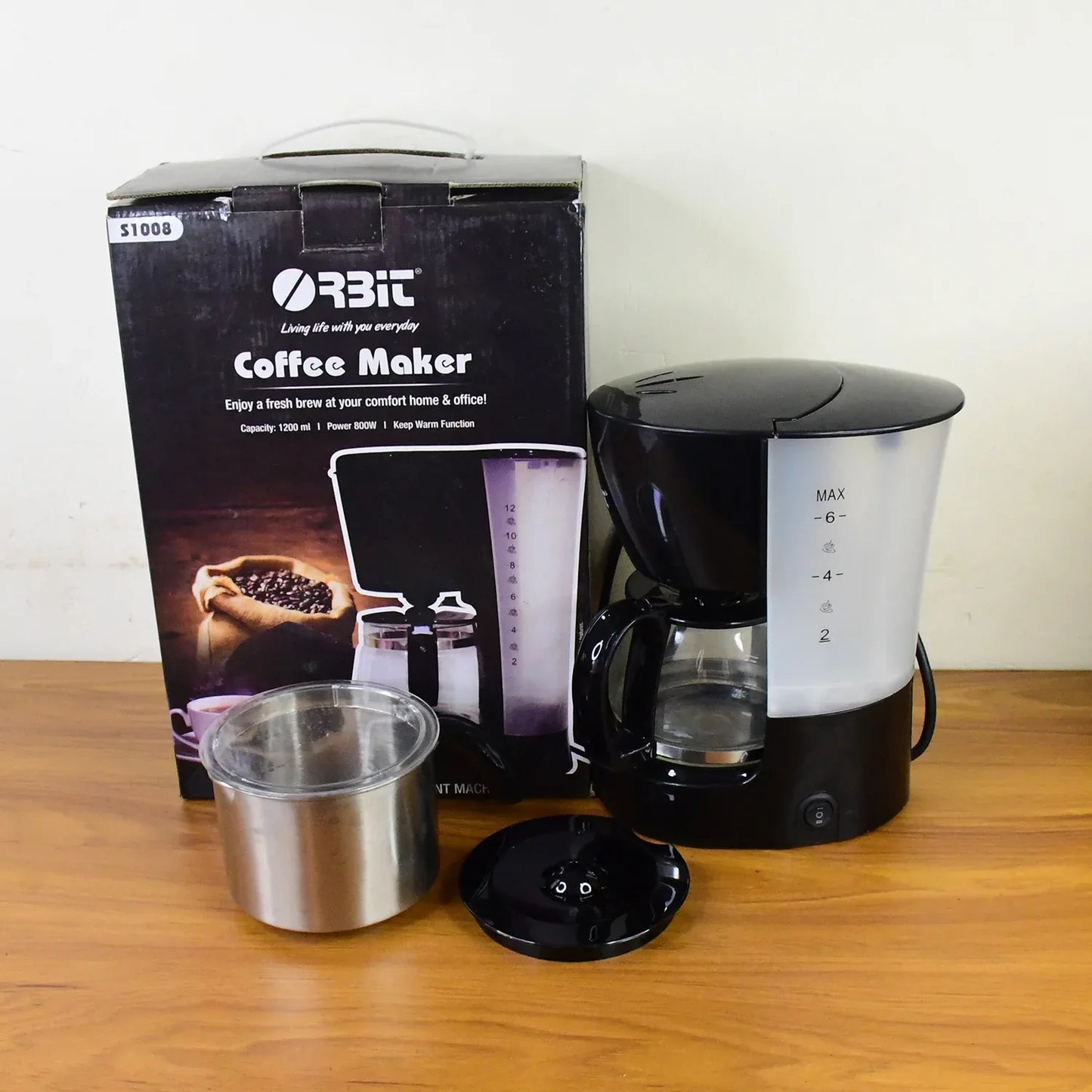 Orbit Automatic Drip Coffee Maker - 800w With 1200ml Capacity - Zidbik
