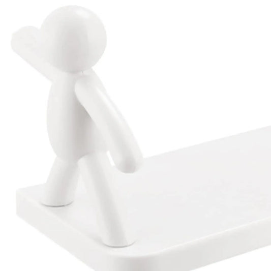 9271b Self Adhesive Cute Floating Shelves Wall Shelf Wall Mounted Organizer - Human Figurine Brown Box - Zidbik