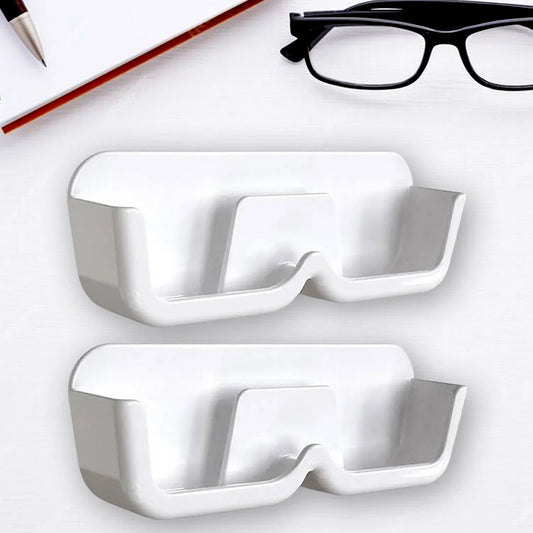 17823 Wall Mount Sunglass Organizer Simple Space Saving Glasses Storage Box Eyewear Stand Holder For Showcase Bedroom Apartment With 2 Pc Double Sided Adhesive Sticker (2 Pcs Set) - Zidbik