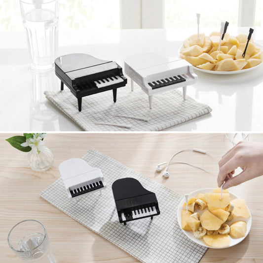 5538 10pcslot Creative Piano Fruit Forks Set Food Sticks For Dessert Fruit Snack Picking Kitchen Dining Tools (10 Pc Set) - Zidbik
