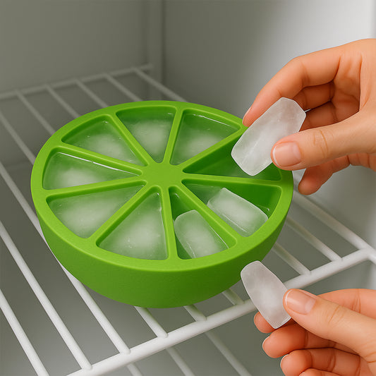 Lemon Shape Flexible Silicone Ice Cube Tray 8-slot Round Ice Mold (1 Pc) - Zidbik