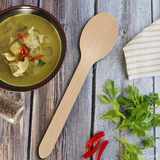 110mm Wooden Tea Spoon 30 Pcs Pack - Zidbik
