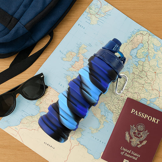 Silicone Foldable Water Bottle (1 Pc 24 Cm Foldable 500 Ml) - Zidbik