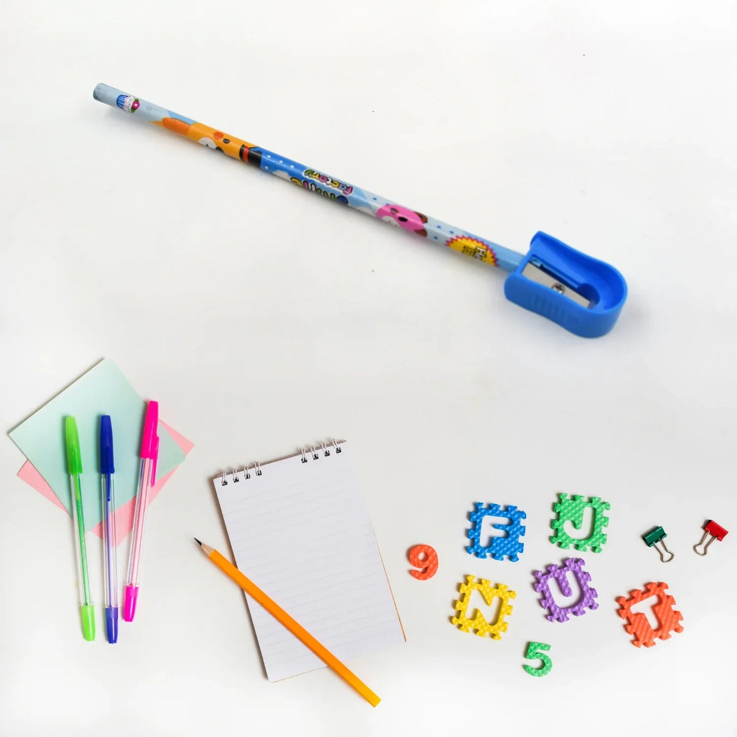 17578 Stationery Kit For Kids - Stationery Set Includes Wooden Pencil Sharpener Pencil And Eraser Set Birthday Return Gift For Kids Boys Girls 2 Pencil 1 Scale 1 Notebook1 Sharpener 1 Eraser With Zip Bag (6 Pcs Set) - Zidbik