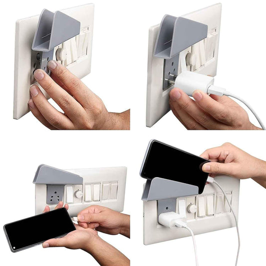 Plastic Secure Mobile Phone Charging Stand Holder (1 Pc Mix Color) - Zidbik