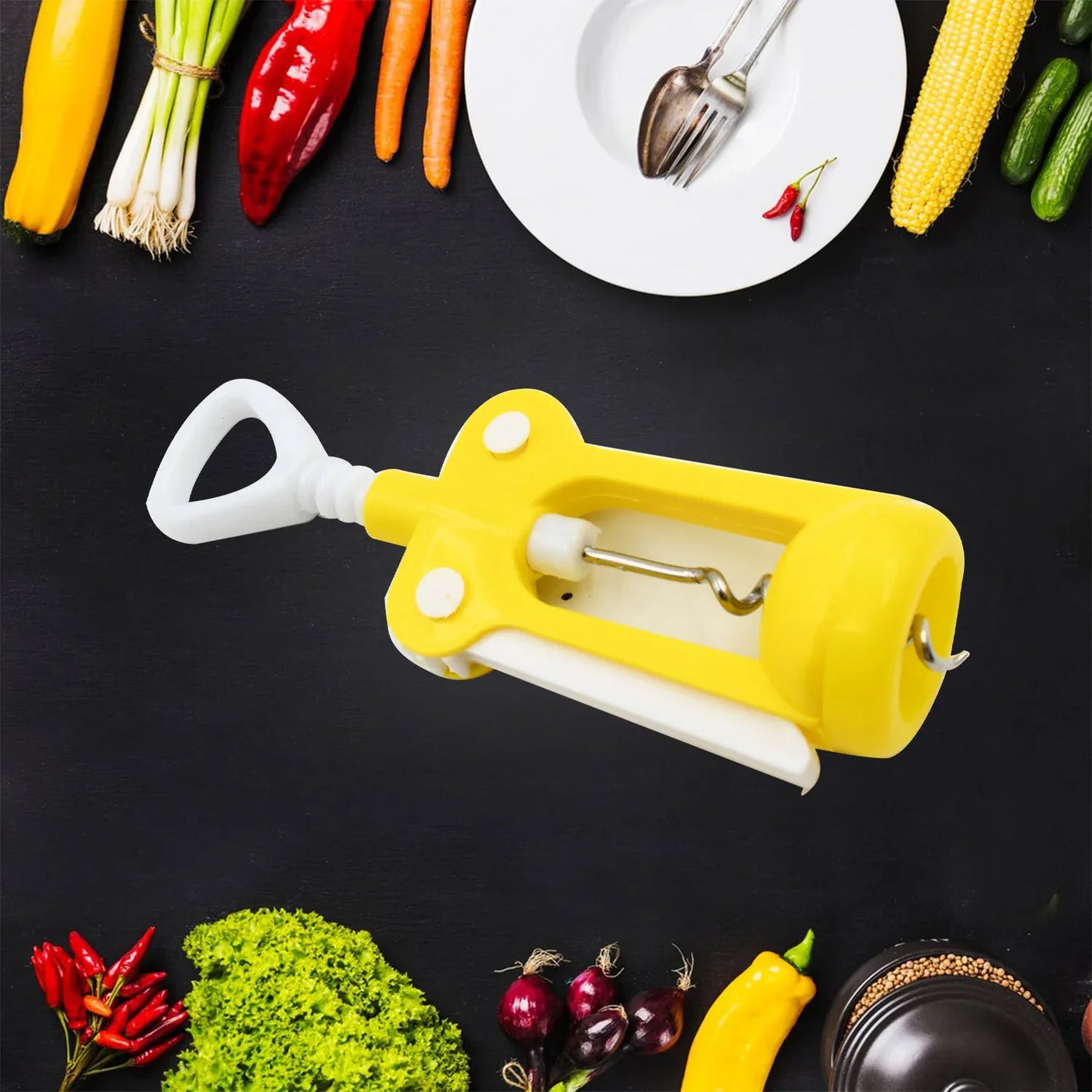 9142 Multifunction Kitchen Tools Stainless Steel And Plastic Kitchen Knife And Scissor Ideal Accessory Set For Kitchen - Zidbik