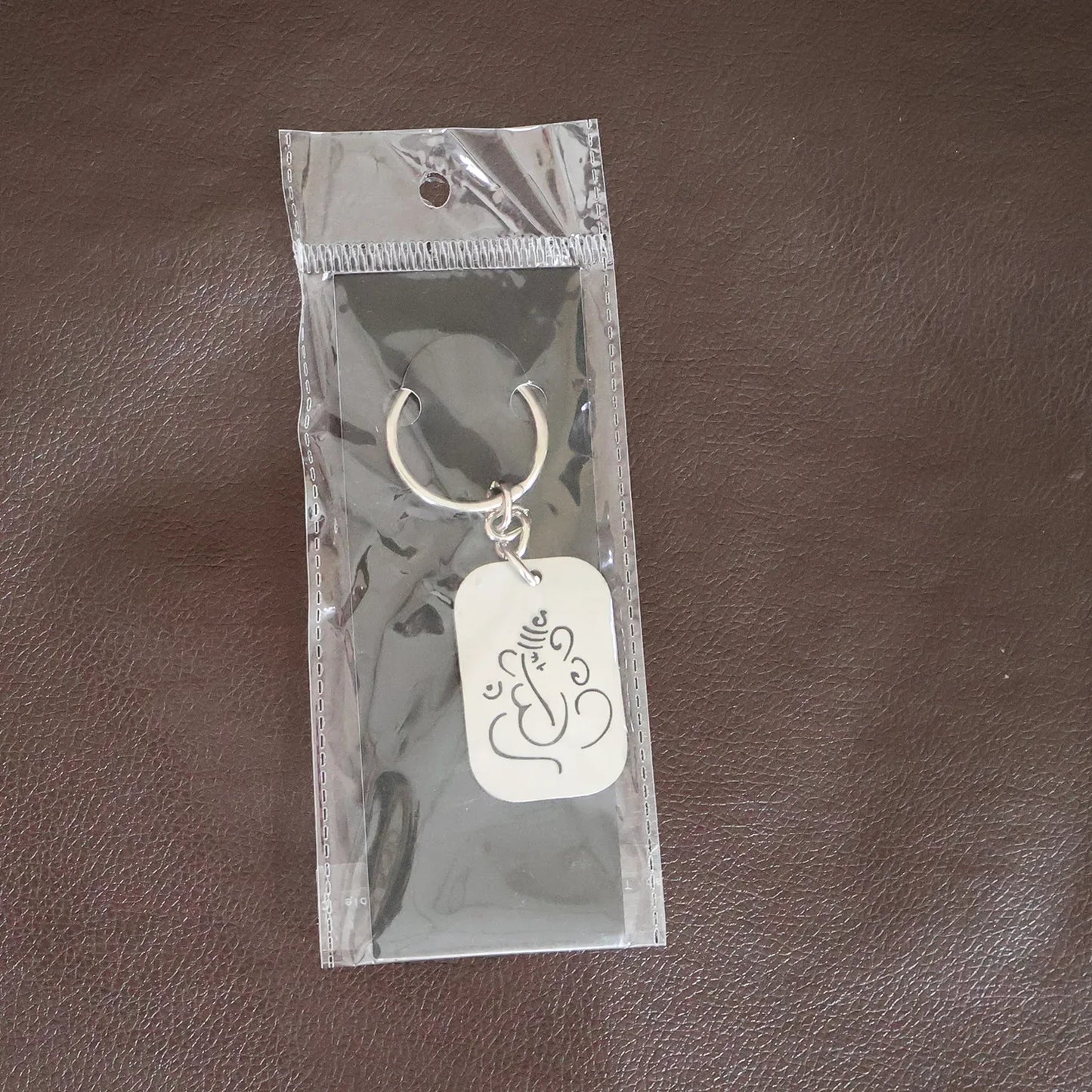 Auspicious Ganesh Cut-out Metal Keychain - (1 Pc) - Zidbik