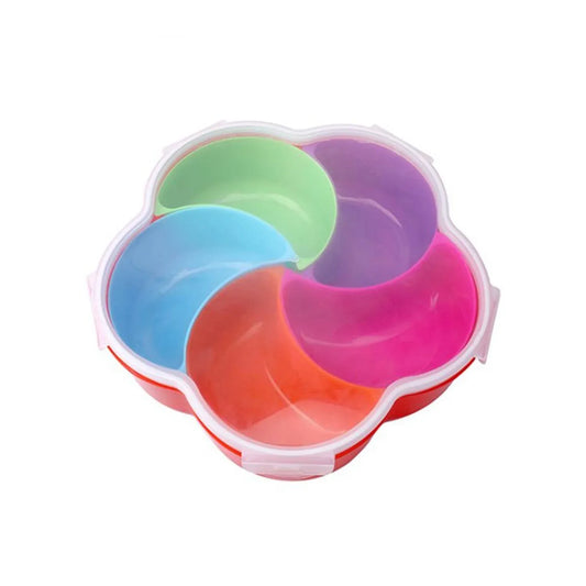 2863 5compartments Party Food Storage Snack Nuts Box For Peanuts Fruits And Candy Box For Home Kitchen Use - Zidbik