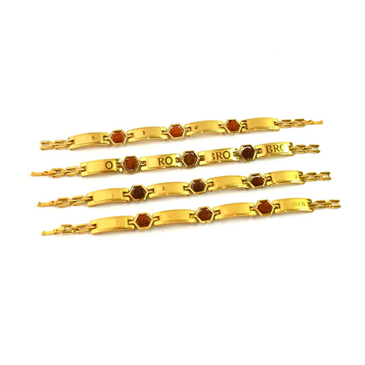 Gold Plated Hexa Bead Bracelet Rakhi For Brother (1 Pc) - Zidbik