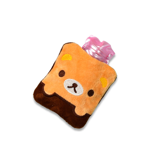 6527 Brown Panda Print Small Hot Water Bag With Cover For Pain Relief Neck Shoulder Pain And Hand Feet Warmer Menstrual Cramps. - Zidbik