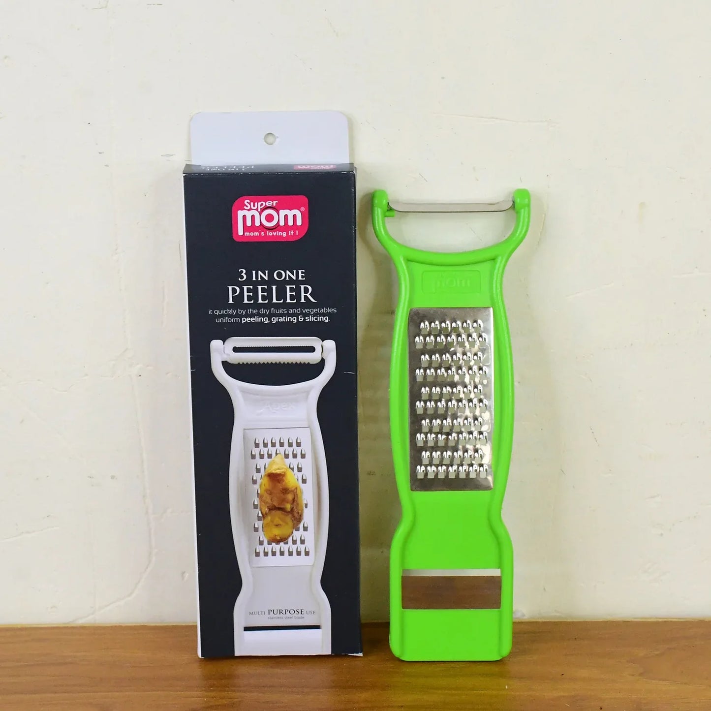 Supermom 3-in-1 Multi-functional Stainless Steel Vegetable Fruit Peeler (1 Pc) - Zidbik