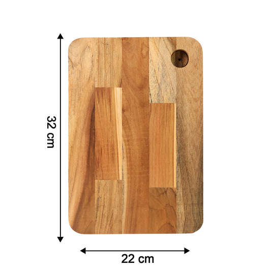 Apex Steel Oak Medium Cutting Board With Wooden Handle (1 Pc) - Zidbik