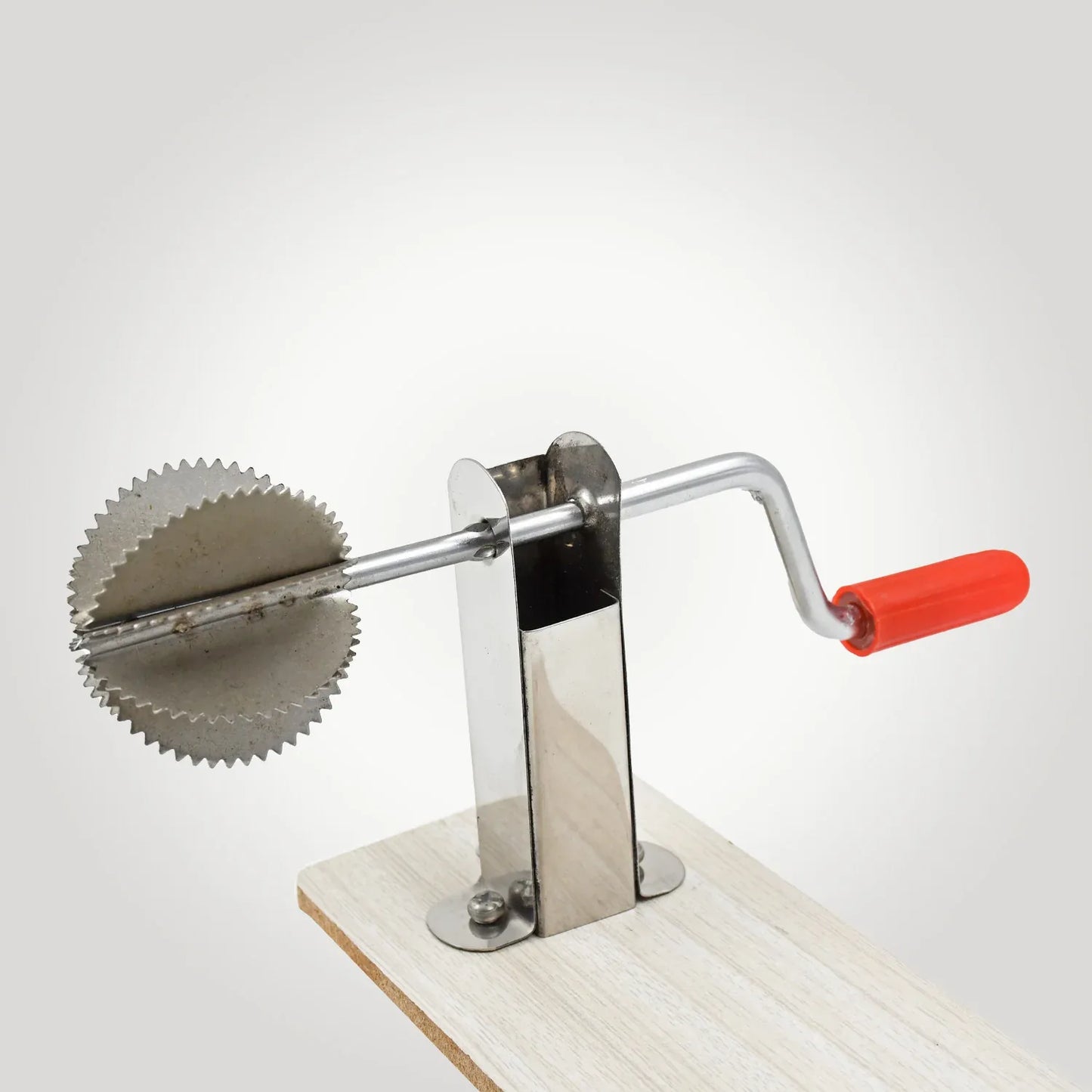 Stainless Steel Coconut Scraper With Wooden Base (1 Pc) - Zidbik
