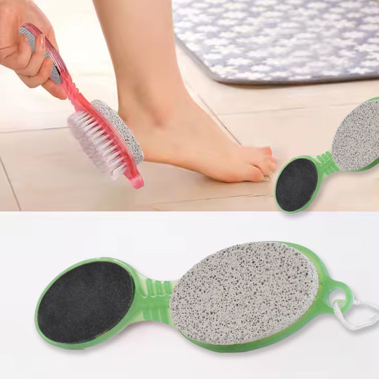 5 In 1 Pedicure Tool Pedicure Brush For Feet Foot Scrubber Foot File With Nail Cutter - Zidbik