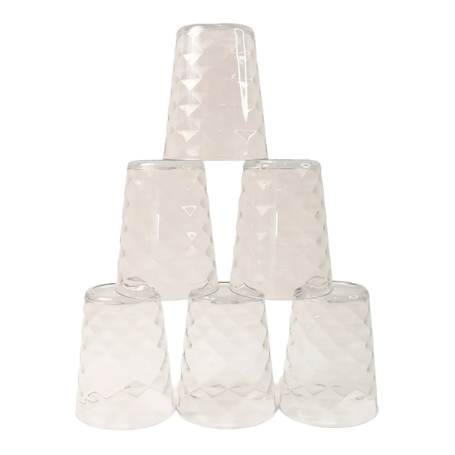 Apex Pyramid Design Unbreakable Plastic Glass 300 Ml - Zidbik
