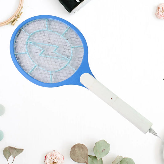 9108 Anti Mosquito Racquet Rechargeable Insect Killer Bat With Led Light - Zidbik