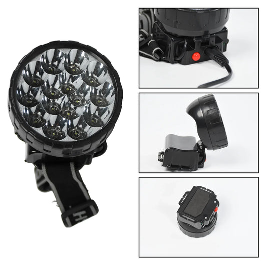 7517 Head Lamp 15 Led Long Range Rechargeable Headlamp Adjustment Lamp Use For Farmers Fishing Camping Hiking Trekking Cycling - Zidbik