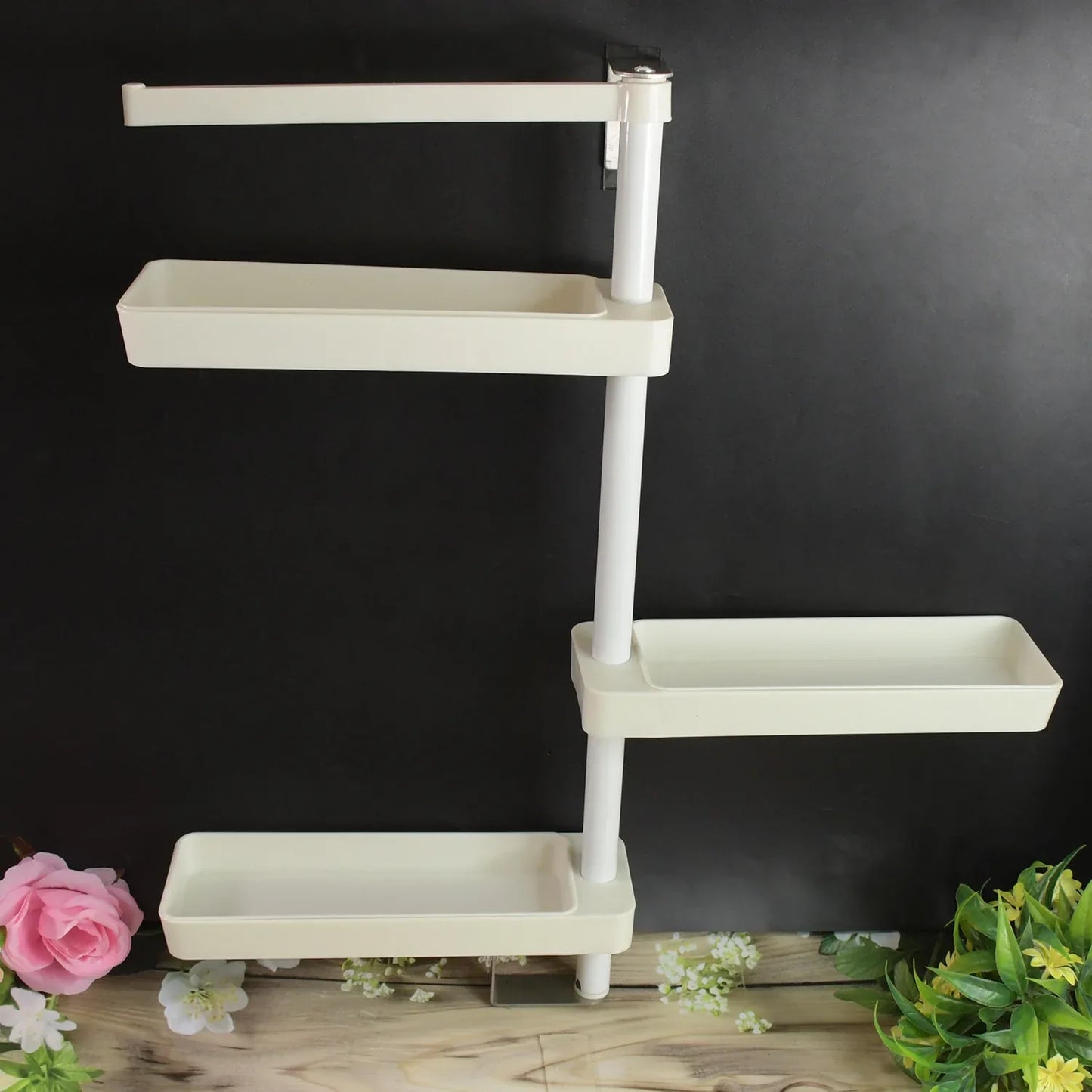 Kitchen Organization Rotating Shelf Storage Racks Multipurpose Adjustable (1 Set) - Zidbik
