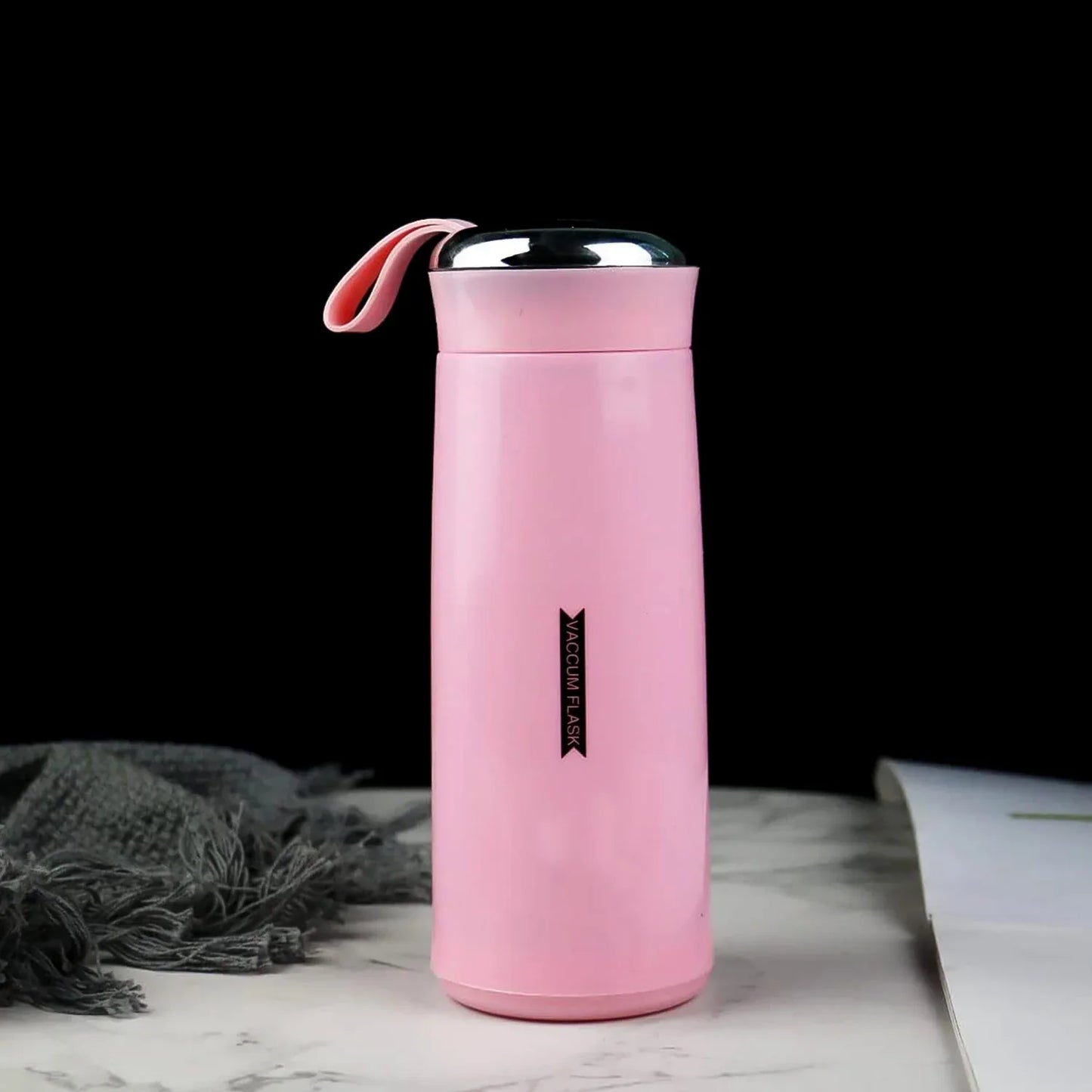 Water Bottle 400ml Leak Proof Glass Water Bottle With Daily Water Intake For Gym And Children Nice Bottle (1 Pc Pink Color) - Zidbik
