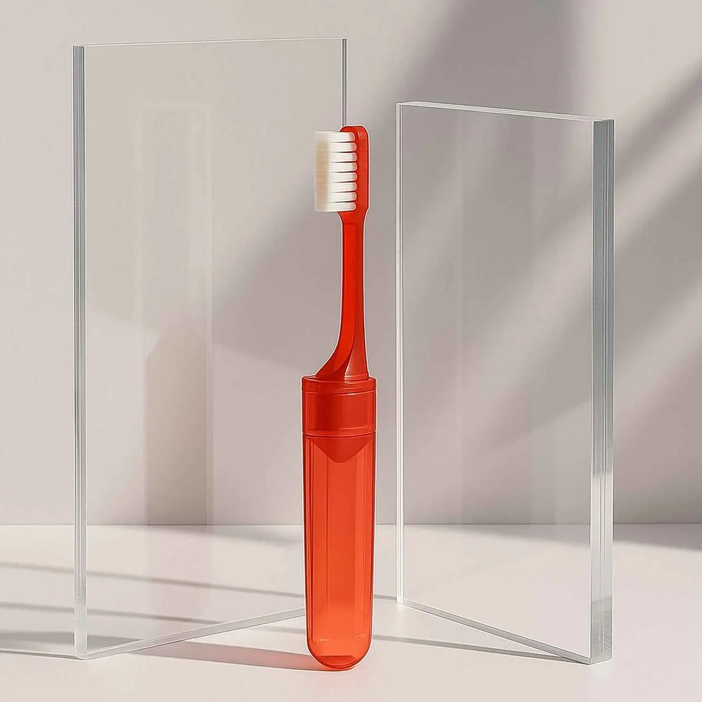 Portable Folding Toothbrush With Built-in Travel Case (1 Pc) - Zidbik