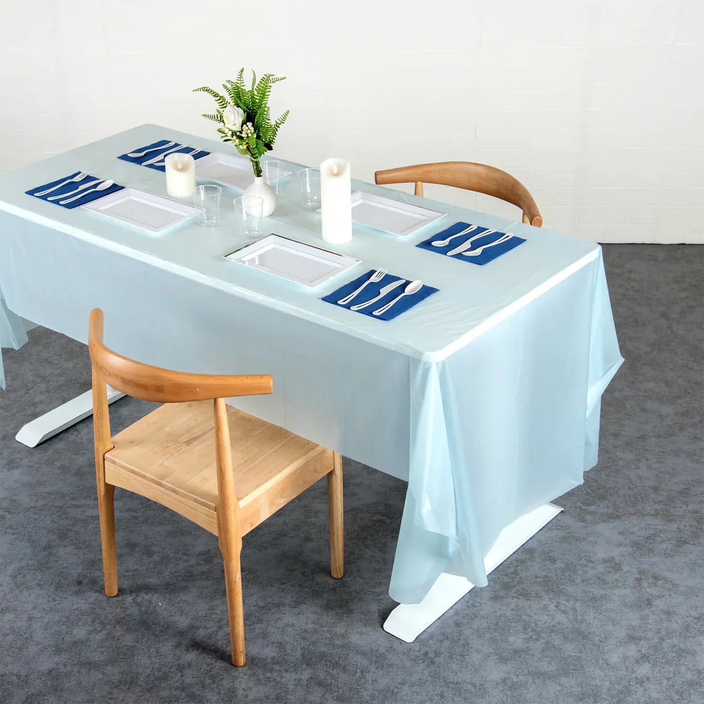 Waterproof Disposable Plastic Table Cover 137 183 Cm - Zidbik