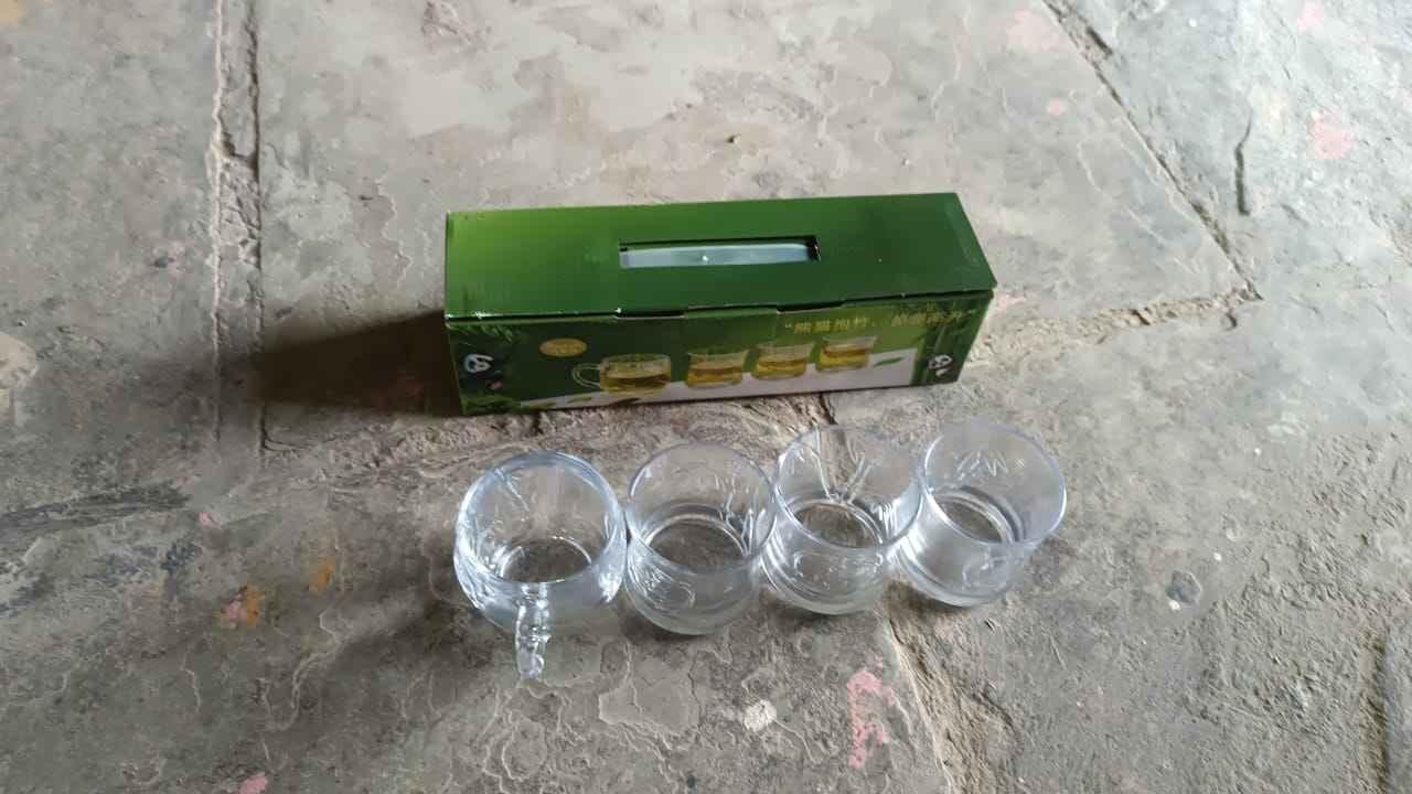 Glass 3 Pc Tumbler 1 Pc Cup Set (4 Pcs Set) - Zidbik