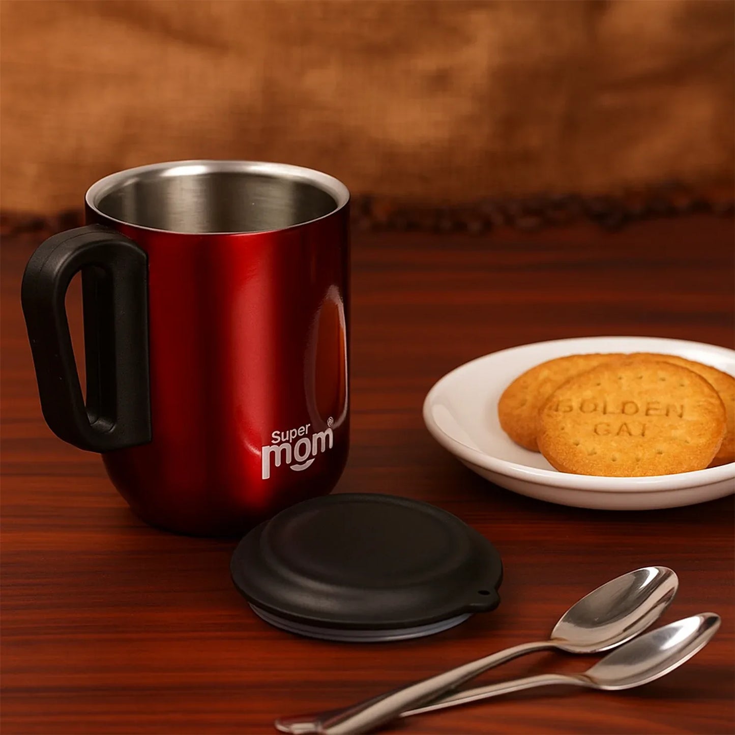 Stainless Steel Metallic Coffee Mug Approx 300ml (1 Pc) - Zidbik