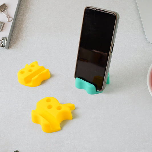 Multi-functional Apple-shaped Mobile Stand with Pen Holder - 3 Pc Mix Color Set - Zidbik