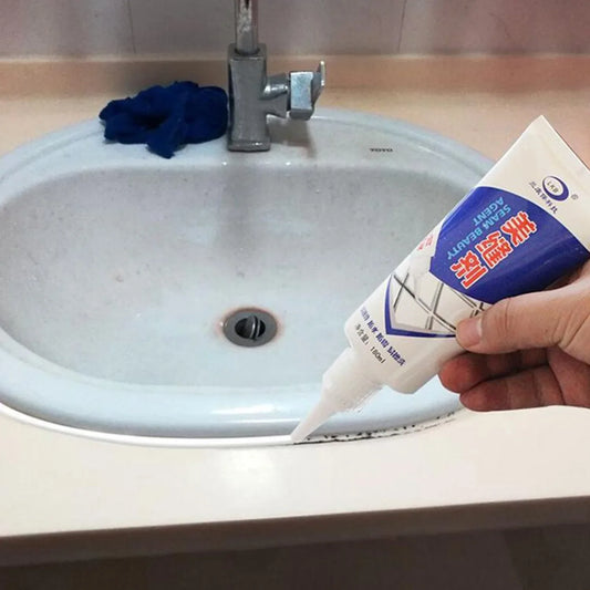 17747 Waterproof Tile Gap Crack Grout Filler Water-resistant Silicone Sealant For Diy Home Sink Gaps Tiles Gaps Grouts Repair Filler Tube For Home Office Bathroom Toilets Kitchen (180 Ml) - Zidbik