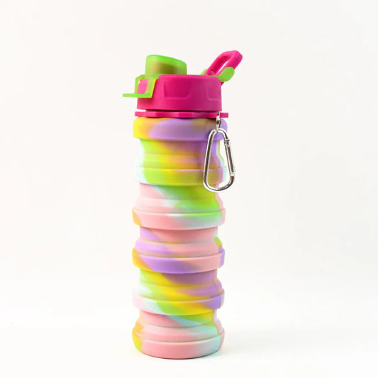 Colorful Collapsible Silicone Water Bottle (1 Pc) - Zidbik
