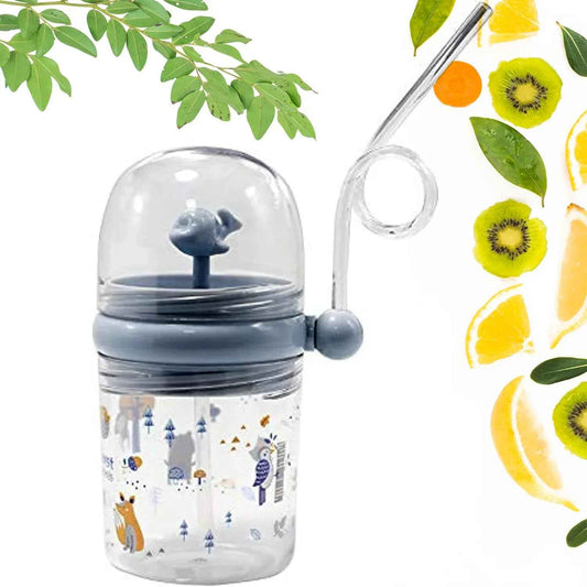 8419 Baby Drinking Cup With Straw And Lid Water Whale Spray Fountain Sippy Cup Bottles Childrens Pot Toddler Tumbler Mug Spill Proofbirthday Party Gift Drinking Cup (1 Pc) - Zidbik