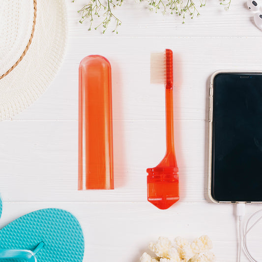 Portable Folding Toothbrush With Built-in Travel Case (1 Pc) - Zidbik