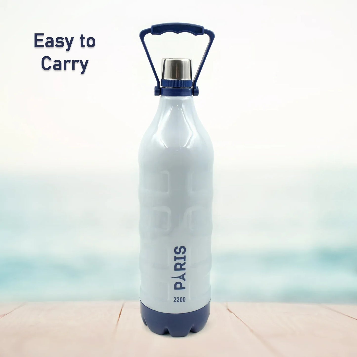 Plastic Sports Insulated Water Bottle With Handle Easy To Carry High Quality Water Bottle Bpa-free Leak-proof For Kids School For Fridge Office Sports School Gym Yoga (1 Pc 1500ml 2200ml) - Zidbik
