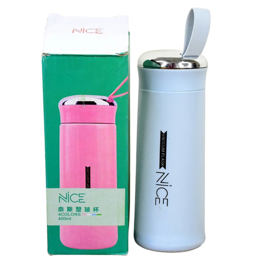 Water Bottle 400ml Leak Proof Glass Water Bottle With Daily Water Intake For Gym And Children Nice Bottle (1 Pc Light Blue Color) - Zidbik