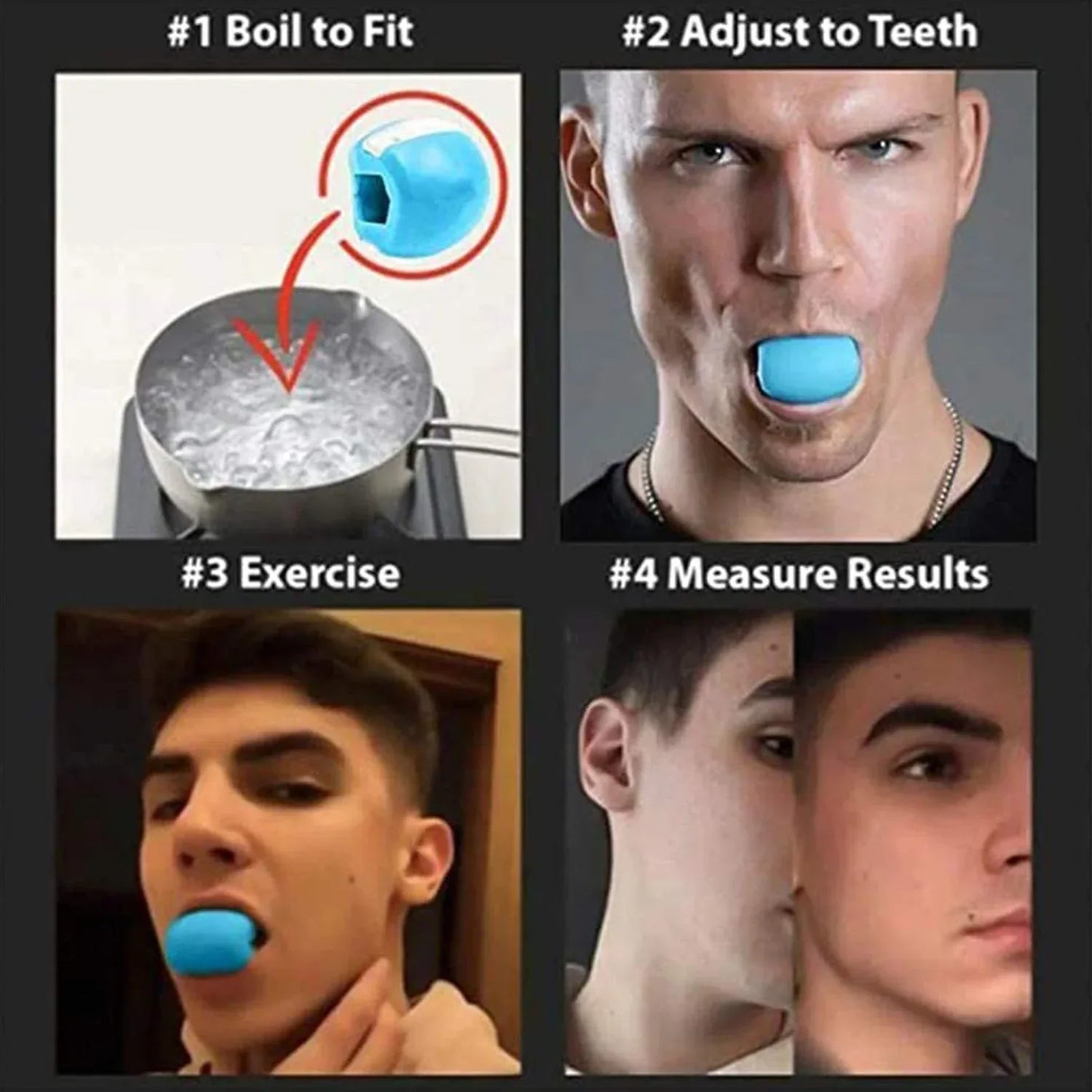 6128 Dark Blue Jaw Exerciser Used To Gain Sharp And Chiselled Jawline Easily And Fast - Zidbik