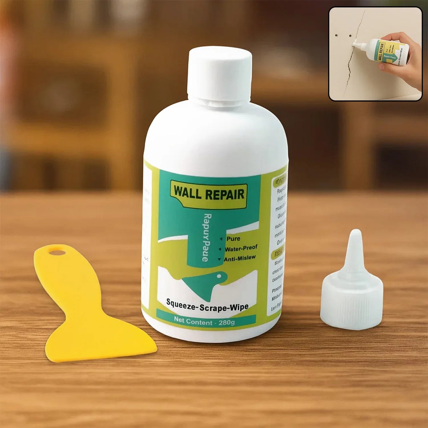 Wall Crack Repair Cream With Scraper - (Set) - Zidbik