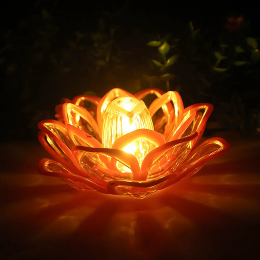 Set Of 6 Lotus Shaped Led Flameless Decorative Candles - Zidbik