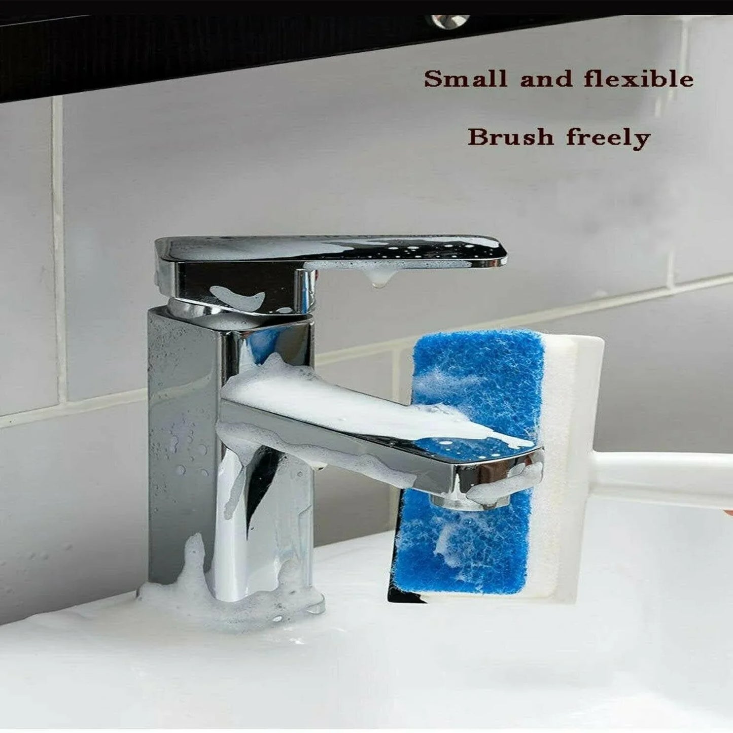 7602 2 In 1 Glass Wiper Cleaning Brush Mirror Grout Tile Cleaner Washing Pot Brush Double-sided Glass Wipe Bathroom Wiper Window Glass Wiper - Zidbik