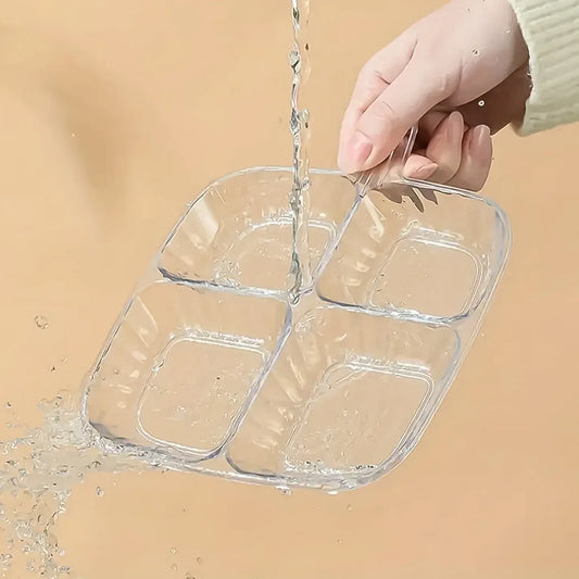 Plastic Kitchen Trays For Serving (4 Compartment 1 Pc) - Zidbik
