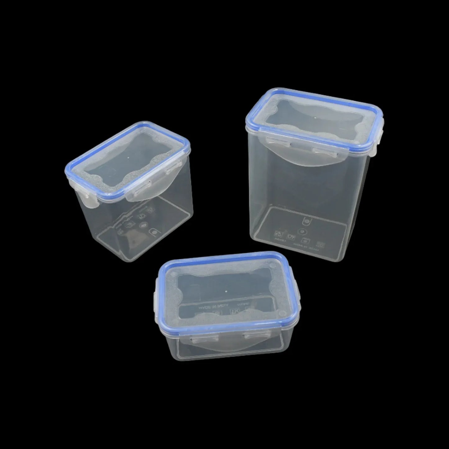 5496 Kitchen Storage Container Set With Food Grade Plastic And Air Seal Lock Lid For Storage Of Grocery Spices Dry Fruits Use For Home Office Restaurant Canteens (3 Piece Set) - Zidbik