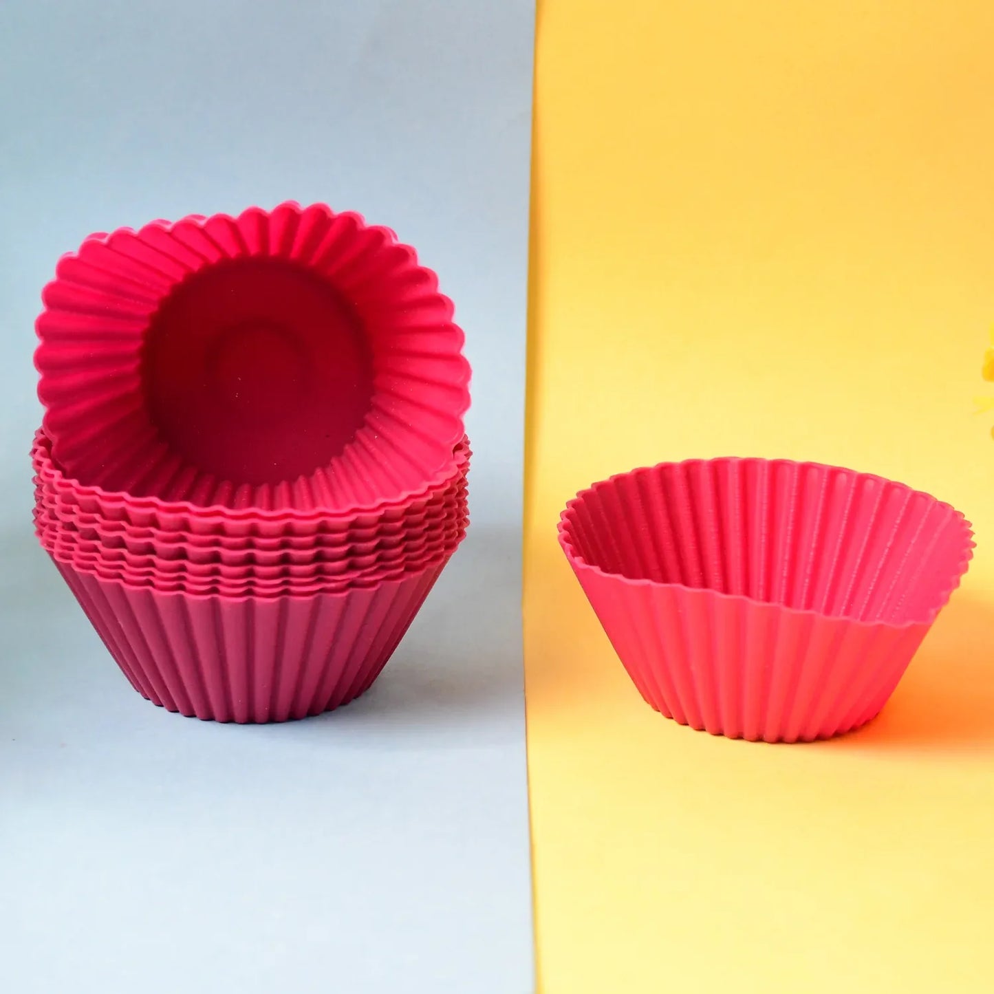 Silicone Cup Cake Mould (10 Pcs Set) - Zidbik