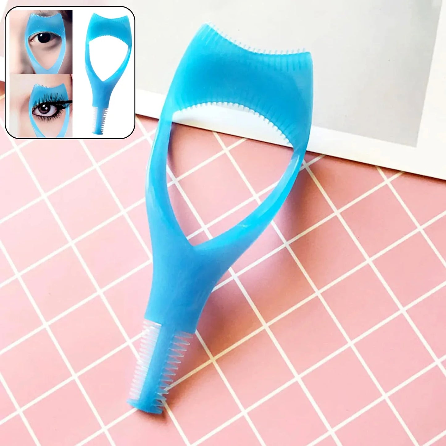0382 3 In 1 Plastic Makeup Cosmetic Eyelash Tool Lash Mascara Applicator Eyelashes Guide Eyelashes Brush Curler Comb Eye Makeup Tool Female Supply (1 Pc) - Zidbik